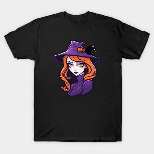 Witch with familiar for halloween T-Shirt